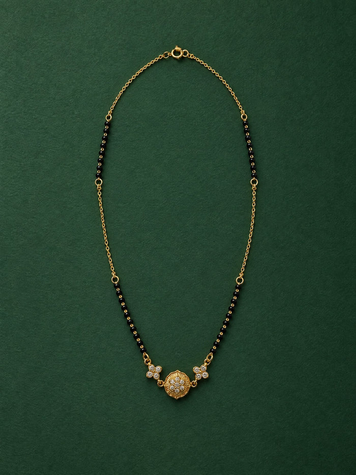 Diya Mangalsutra in 24kt gold electroforming