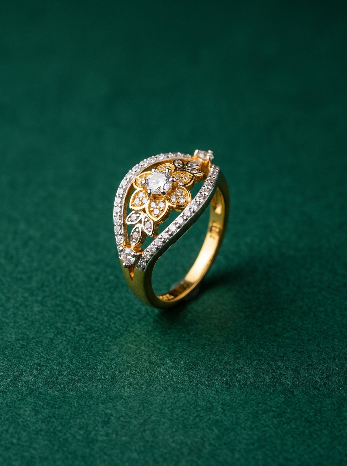 Roshni Ring in 24kt gold electroforming