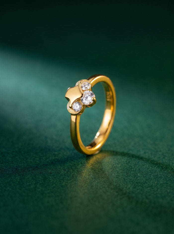 Tulsi Ring in 24kt gold electroforming