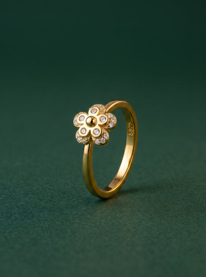 Shreya Ring in 24kt gold electroforming