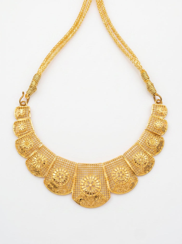 Vrinda Necklace in 24kt gold electroforming